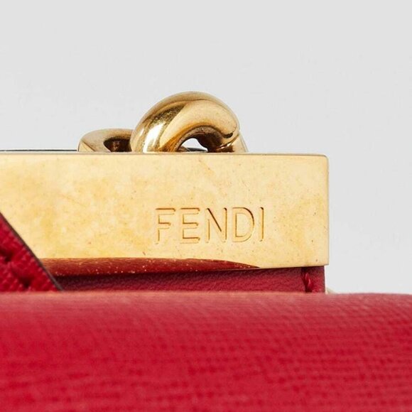 Fendi Red Saffiano Leather Demi Jour Small Bag 8BT245 - Picture 7 of 12